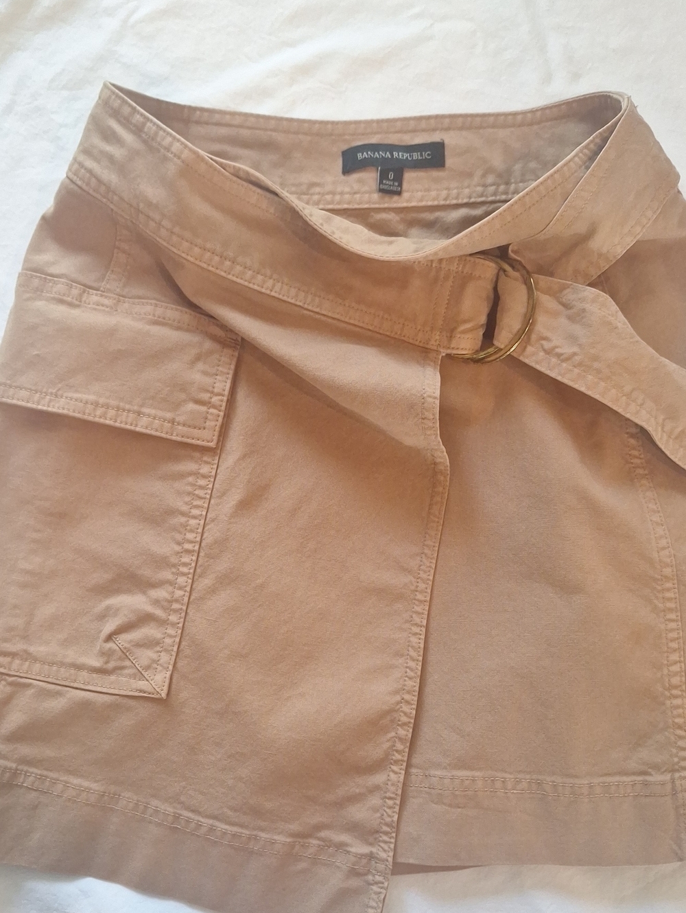 Banana Republic Khaki Utility Skirt with D-Ring Belt